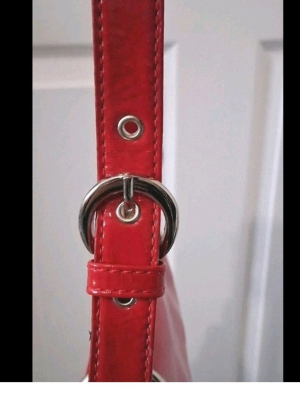 Naturalizer Red Patent Shoulder Bag Y2K Buckle Purse/Like New - Picture 4 of 6